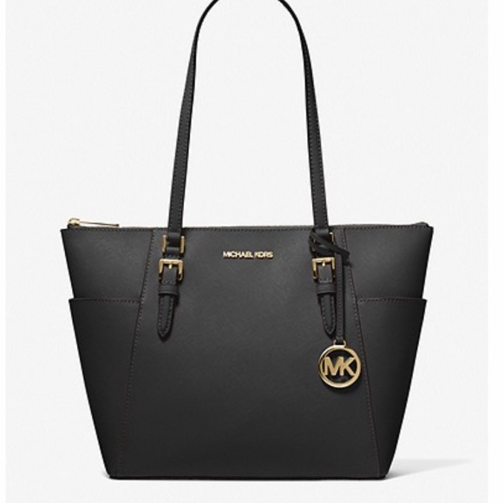 MICHAEL MICHAEL KORS
Charlotte Saffiano Leather Top-Zip Tote Bag